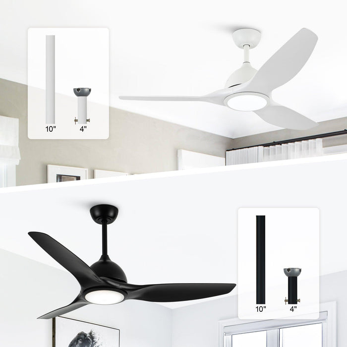 52" Vaczon 3 Blades Ceiling Fan with LED Light and Remote Control - Sweatfully