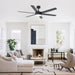 60" Volga DC Motor 6 Blades Modern Downrod Mount Ceiling Fan with Remote Control - Sweatfully