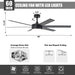 60" Volga DC Motor 6 Blades Modern Downrod Mount Ceiling Fan with Remote Control - Sweatfully