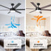 60" Volga DC Motor 6 Blades Modern Downrod Mount Ceiling Fan with Remote Control - Sweatfully