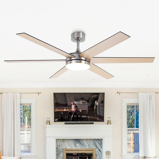 60" Volga DC Motor 6 Blades Modern Downrod Mount Ceiling Fan with Remote Control - Sweatfully