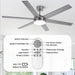 60" Volga DC Motor 6 Blades Modern Downrod Mount Ceiling Fan with Remote Control - Sweatfully