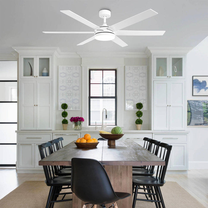 60" Volga DC Motor 6 Blades Modern Downrod Mount Ceiling Fan with Remote Control - Sweatfully