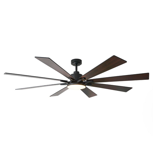 72 Inch Elbe Modern Downrod Mount Ceiling Fan with Light and Remote Control - Sweatfully