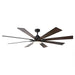 72 Inch Elbe Modern Downrod Mount Ceiling Fan with Light and Remote Control - Sweatfully