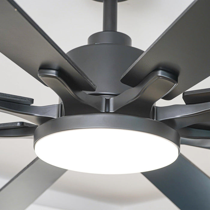 72 Inch Elbe Modern Downrod Mount Ceiling Fan with Light and Remote Control - Sweatfully