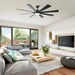 72 Inch Elbe Modern Downrod Mount Ceiling Fan with Light and Remote Control - Sweatfully