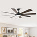 72 Inch Elbe Modern Downrod Mount Ceiling Fan with Light and Remote Control - Sweatfully