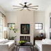 72 Inch Elbe Modern Downrod Mount Ceiling Fan with Light and Remote Control - Sweatfully