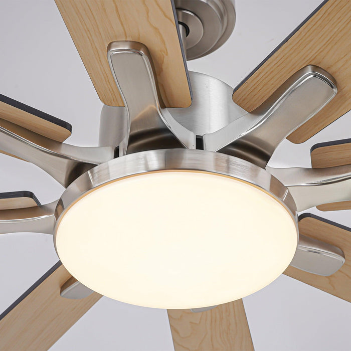 72 Inch Elbe Modern Downrod Mount Ceiling Fan with Light and Remote Control - Sweatfully
