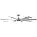72 Inch Elbe Modern Downrod Mount Ceiling Fan with Light and Remote Control - Sweatfully