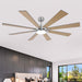 72 Inch Elbe Modern Downrod Mount Ceiling Fan with Light and Remote Control - Sweatfully