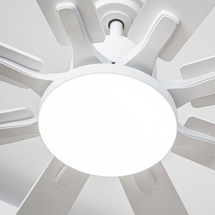 72 Inch Elbe Modern Downrod Mount Ceiling Fan with Light and Remote Control - Sweatfully