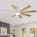 72 Inch Elbe Modern Downrod Mount Ceiling Fan with Light and Remote Control - Sweatfully