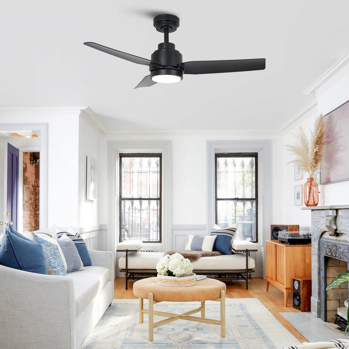 Vaczon 42 Inch DC Motor Modern Downrod Ceiling Fan with LED Light and Remote Control - Sweatfully