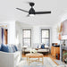 Vaczon 42 Inch DC Motor Modern Downrod Ceiling Fan with LED Light and Remote Control - Sweatfully