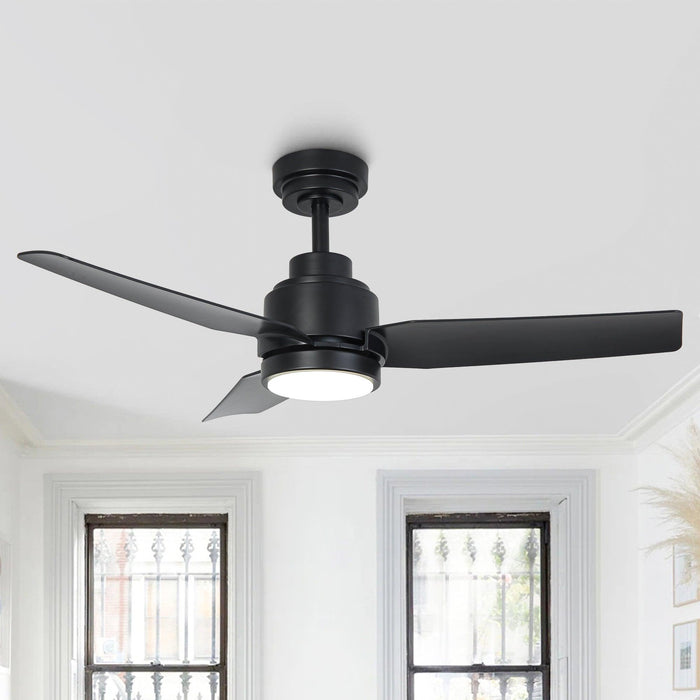 Vaczon 42 Inch DC Motor Modern Downrod Ceiling Fan with LED Light and Remote Control - Sweatfully