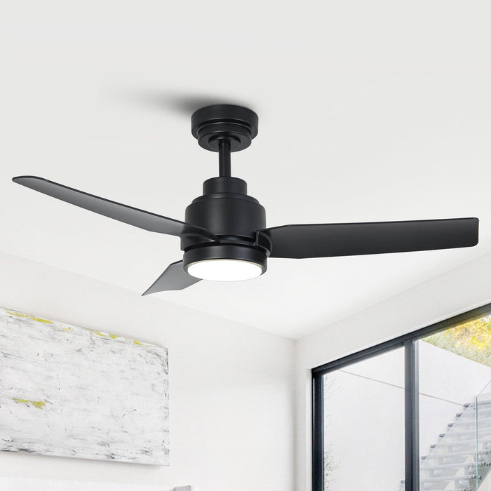 Vaczon 42 Inch DC Motor Modern Downrod Ceiling Fan with LED Light and Remote Control - Sweatfully