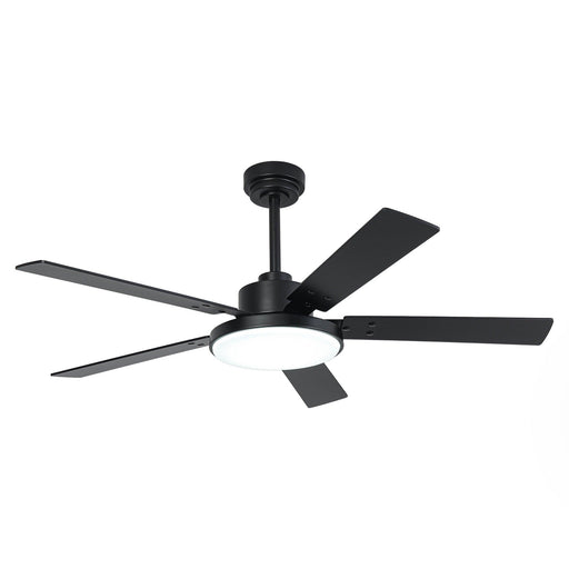 Vaczon 52 Inch 5 Blades DC Motor Modern Downrod Ceiling Fan with LED Light and Remote Control - Sweatfully