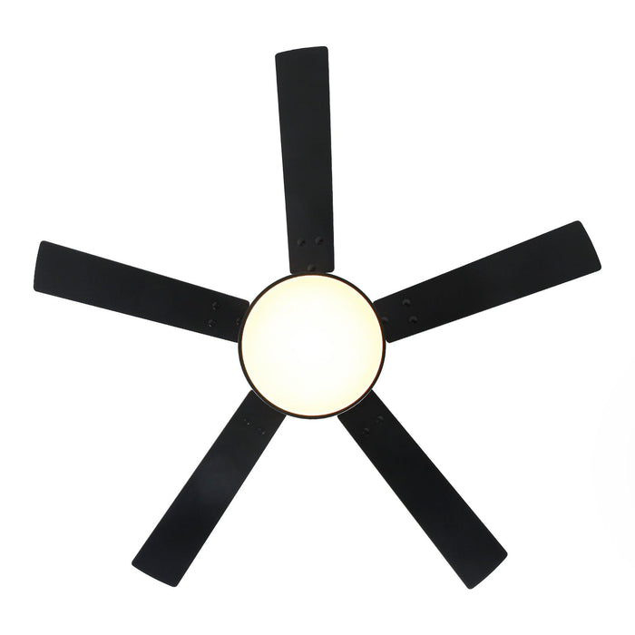Vaczon 52 Inch 5 Blades DC Motor Modern Downrod Ceiling Fan with LED Light and Remote Control - Sweatfully