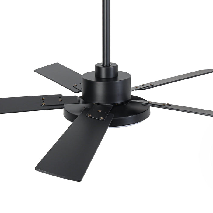 Vaczon 52 Inch 5 Blades DC Motor Modern Downrod Ceiling Fan with LED Light and Remote Control - Sweatfully