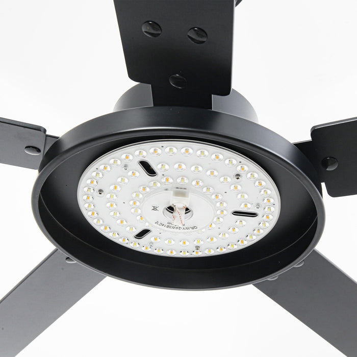 Vaczon 52 Inch 5 Blades DC Motor Modern Downrod Ceiling Fan with LED Light and Remote Control - Sweatfully