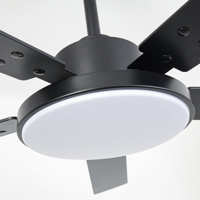 Vaczon 52 Inch 5 Blades DC Motor Modern Downrod Ceiling Fan with LED Light and Remote Control - Sweatfully