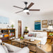 Vaczon 52 Inch 5 Blades DC Motor Modern Downrod Ceiling Fan with LED Light and Remote Control - Sweatfully