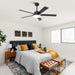 Vaczon 52 Inch 5 Blades DC Motor Modern Downrod Ceiling Fan with LED Light and Remote Control - Sweatfully