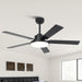 Vaczon 52 Inch 5 Blades DC Motor Modern Downrod Ceiling Fan with LED Light and Remote Control - Sweatfully