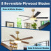 Vaczon 52 Inch Double-sided Blades Modern Ceiling Fan with Remote Control and LED Light - Sweatfully
