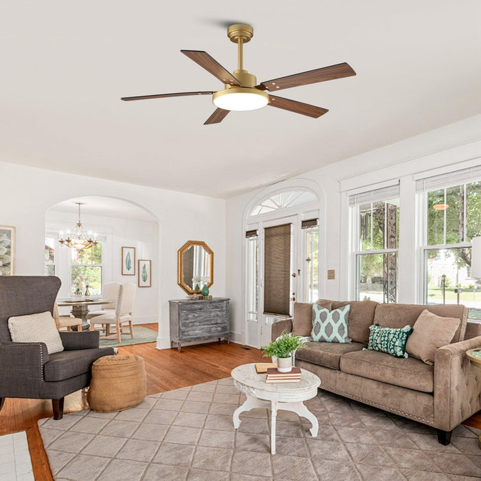 Vaczon 52 Inch Double-sided Blades Modern Ceiling Fan with Remote Control and LED Light - Sweatfully