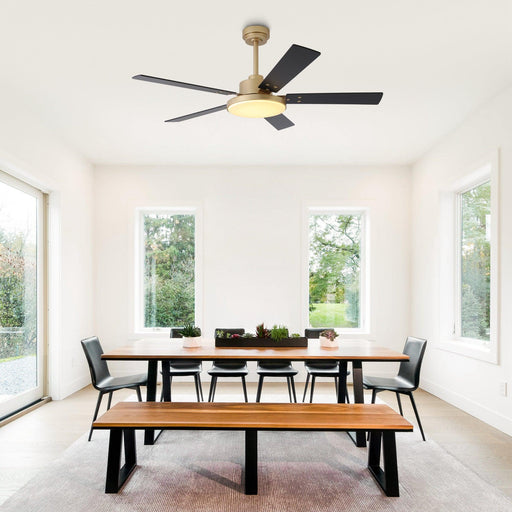 Vaczon 52 Inch Double-sided Blades Modern Ceiling Fan with Remote Control and LED Light - Sweatfully