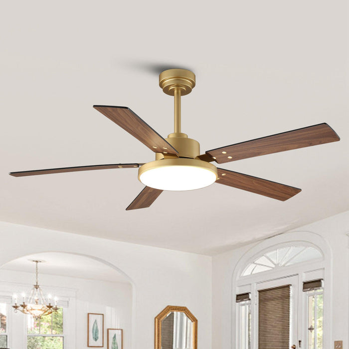 Vaczon 52 Inch Double-sided Blades Modern Ceiling Fan with Remote Control and LED Light - Sweatfully