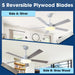 Vaczon 52 Inch Double-sided Blades Modern Ceiling Fan with Remote Control and LED Light - Sweatfully