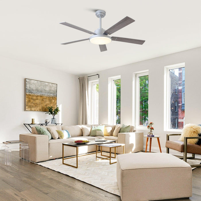 Vaczon 52 Inch Double-sided Blades Modern Ceiling Fan with Remote Control and LED Light - Sweatfully