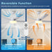 Vaczon 52 Inch Double-sided Blades Modern Ceiling Fan with Remote Control and LED Light - Sweatfully
