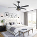 Vaczon 52 Inch DC Motor Industrial Downrod Ceiling Fan with Light and Remote Control - Sweatfully