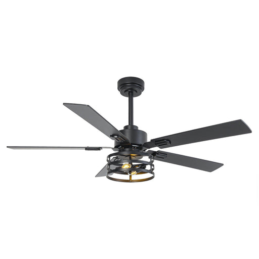 Vaczon 52 Inch DC Motor Industrial Downrod Ceiling Fan with Light and Remote Control - Sweatfully