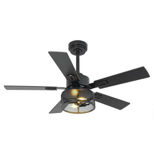 Vaczon 42 Inch DC Motor Industrial Downrod Ceiling Fan with Light and Remote Control - Sweatfully