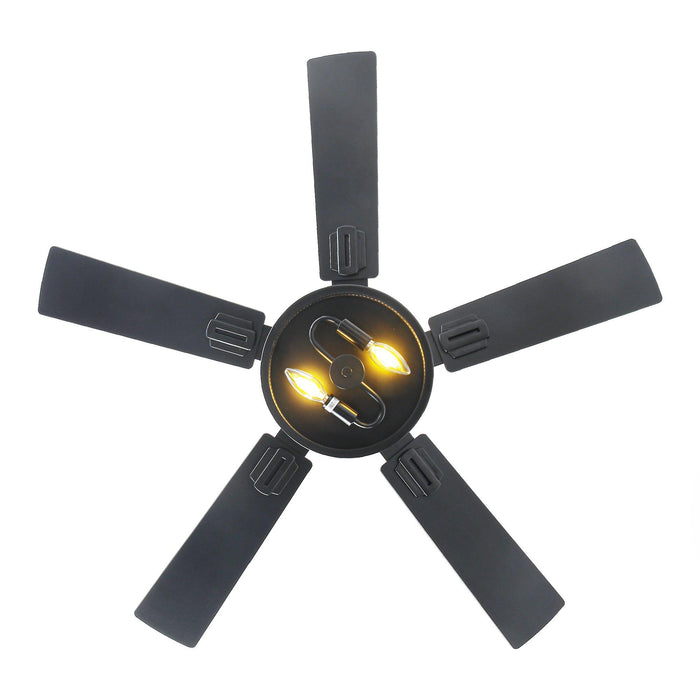 Vaczon 42 Inch DC Motor Industrial Downrod Ceiling Fan with Light and Remote Control - Sweatfully