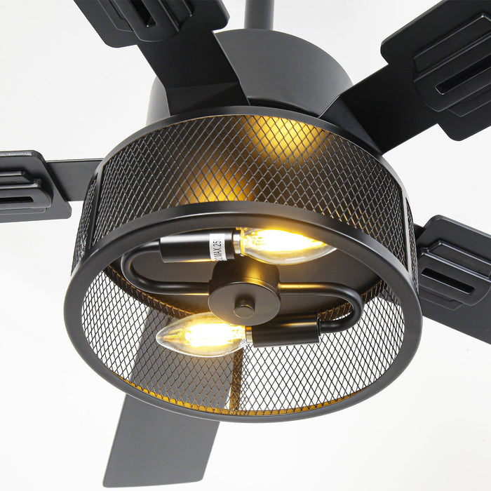 Vaczon 42 Inch DC Motor Industrial Downrod Ceiling Fan with Light and Remote Control - Sweatfully
