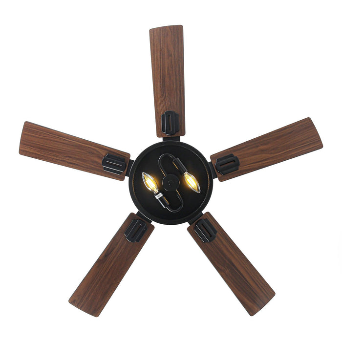Vaczon 42 Inch DC Motor Industrial Downrod Ceiling Fan with Light and Remote Control - Sweatfully