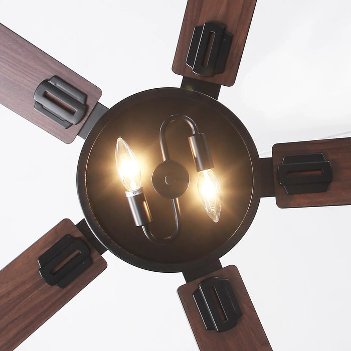 60 Inch Eden Black Ceiling Fan with Light and APP & Remote Control - Sweatfully