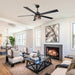 60 Inch Eden Black Ceiling Fan with Light and APP & Remote Control - Sweatfully