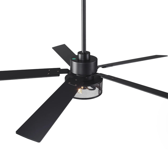 60 Inch Eden Black Ceiling Fan with Light and APP & Remote Control - Sweatfully