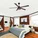 60 Inch Eden Black Ceiling Fan with Light and APP & Remote Control - Sweatfully