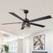 60 Inch Eden Black Ceiling Fan with Light and APP & Remote Control - Sweatfully