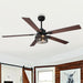 60 Inch Eden Black Ceiling Fan with Light and APP & Remote Control - Sweatfully