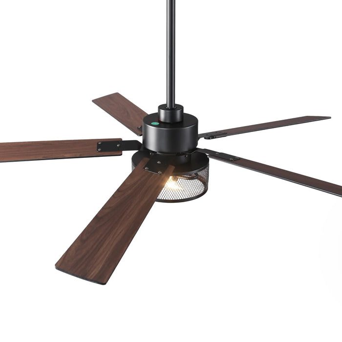 60 Inch Eden Black Ceiling Fan with Light and APP & Remote Control - Sweatfully